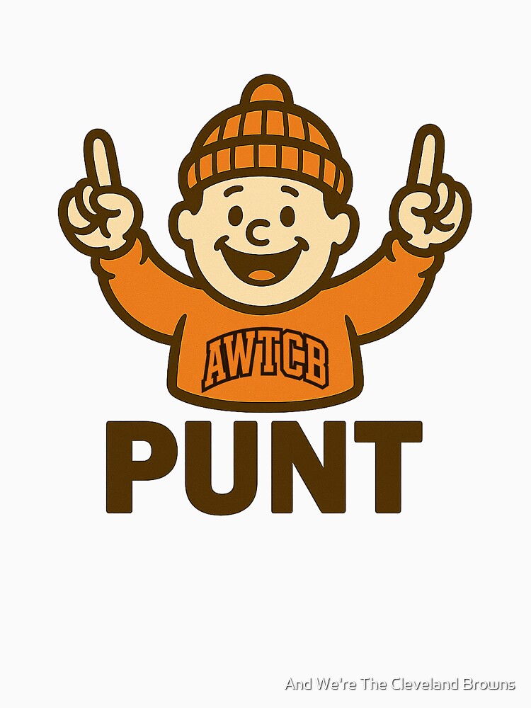 "And We're The Cleveland Browns - Punt" Racerback Tank Top - Image 3