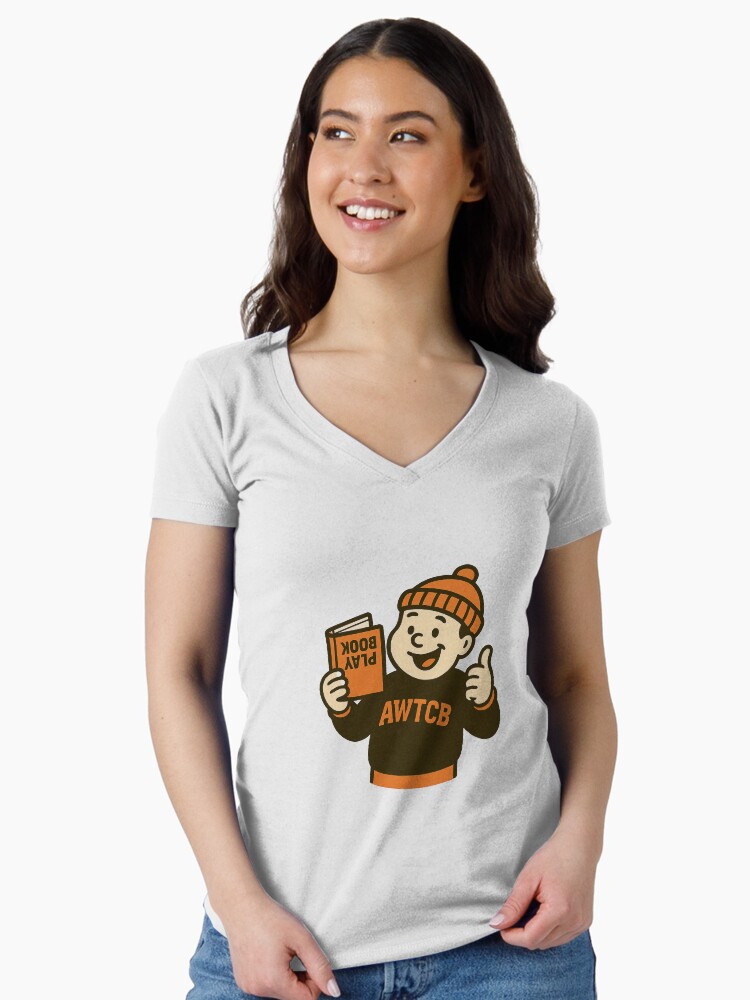 "And We're The Cleveland Browns - Playbook" Fitted V-Neck T-Shirt  - Image 2