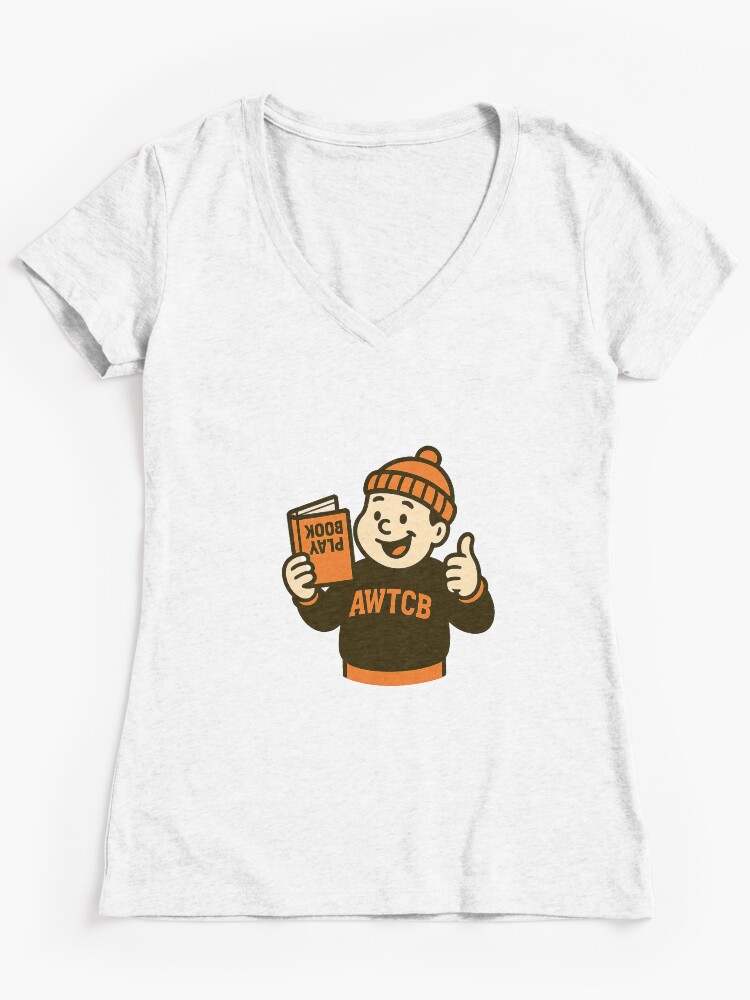 "And We're The Cleveland Browns - Playbook" Fitted V-Neck T-Shirt  - Image 3